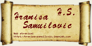 Hraniša Samuilović vizit kartica